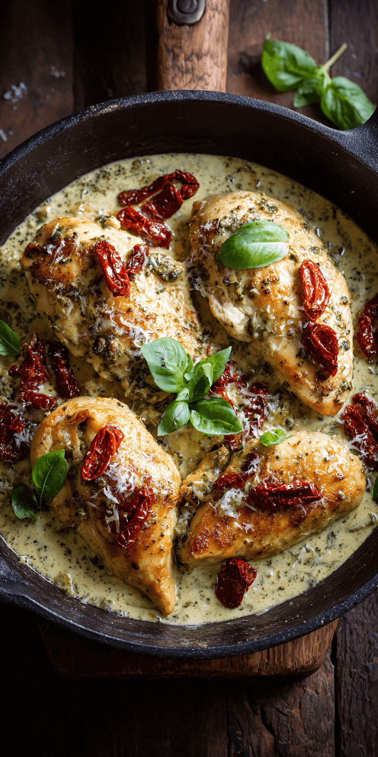 Creamy Pesto Chicken served warm with cozy spices