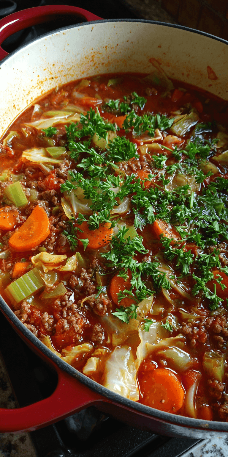 Cabbage Soup served warm with cozy spices