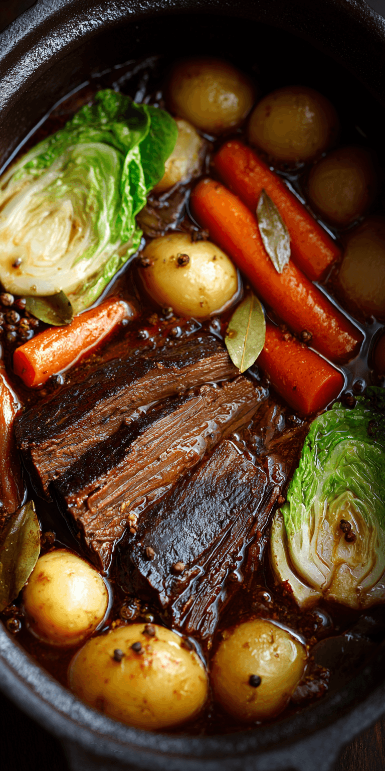 Corn Beef & Cabbage served warm with cozy spices