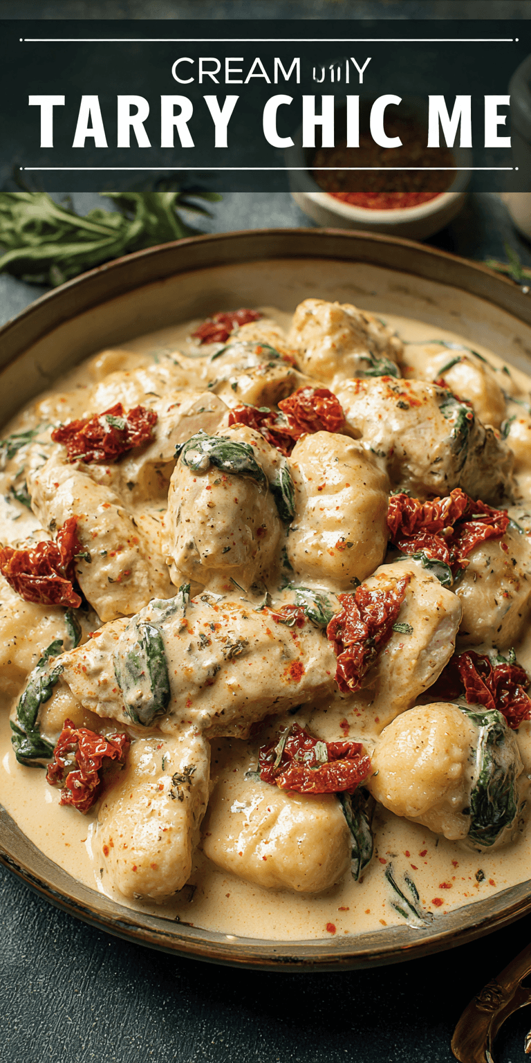 Creamy Tuscan "Marry Me" Chicken with Gnocchi served warm with cozy spices