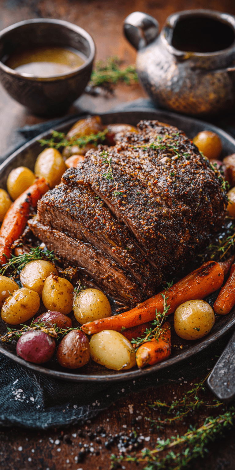 Crispy Corned Beef Coated in Dijon and Peppercorns So Yummy Slow Cooked served warm with cozy spices