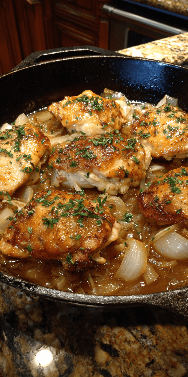 French Onion Chicken served warm with cozy spices