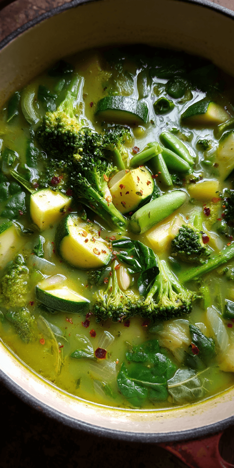 Green Detox Soup served warm with cozy spices