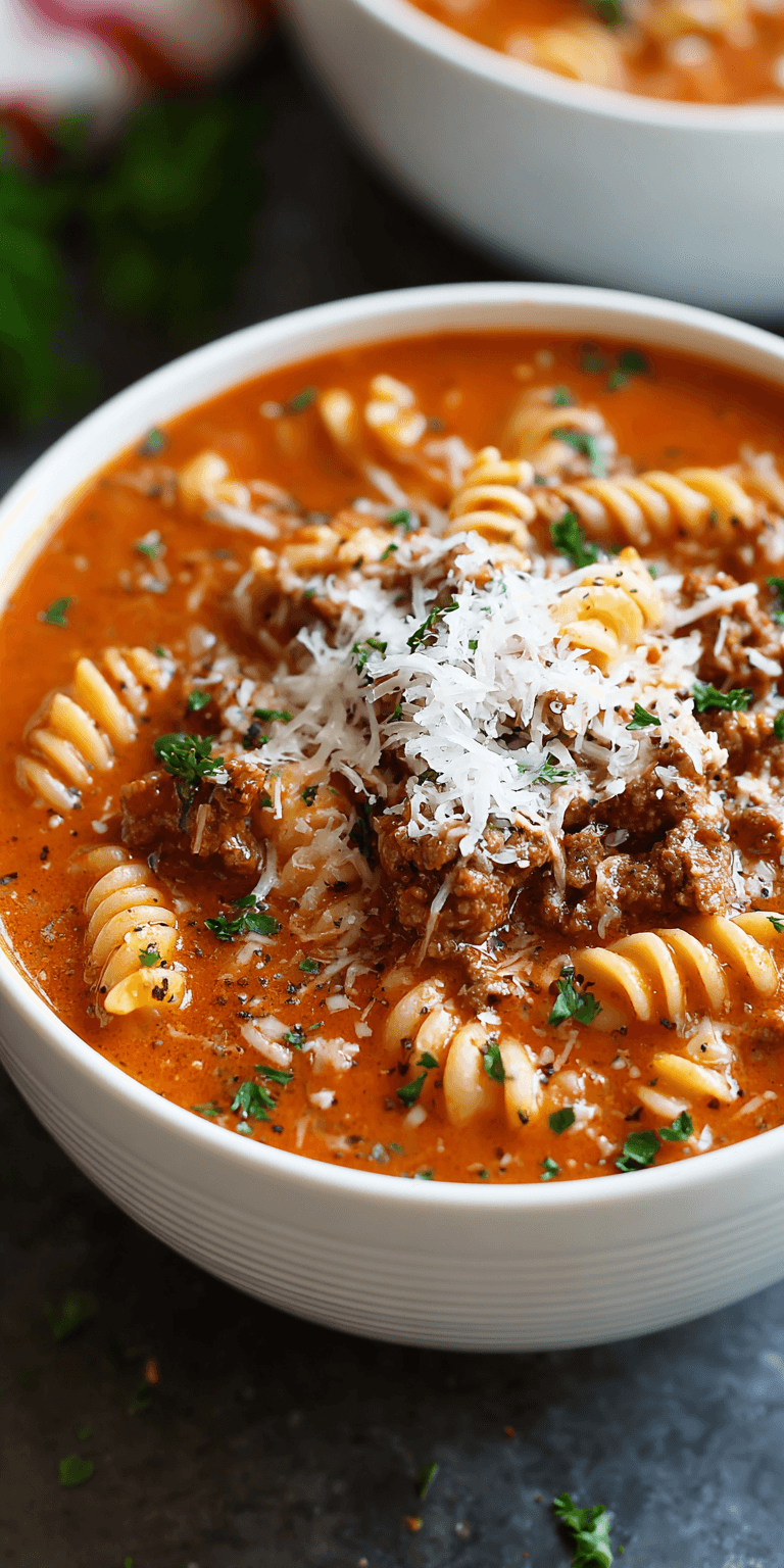 Lasagna Soup served warm with cozy spices