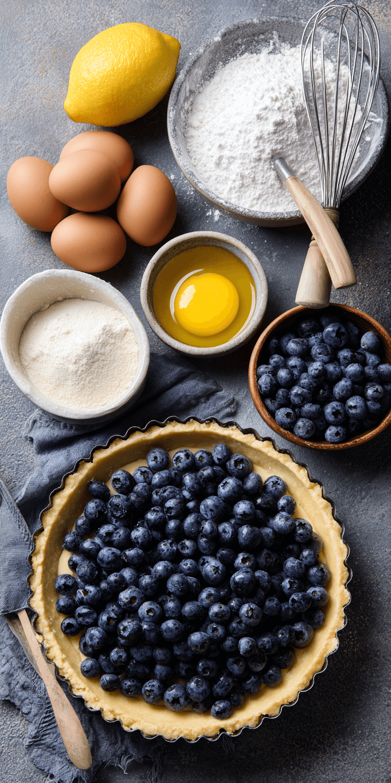Lemon Blueberry Tart Recipe served warm with cozy spices