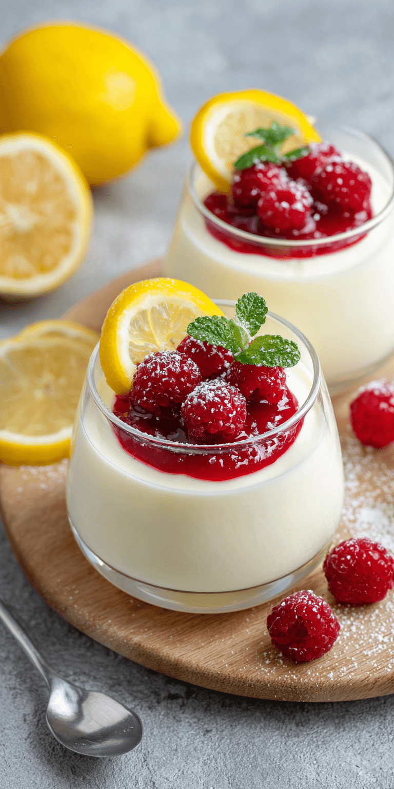 Light & Airy Lemon Mousse with Raspberry Coulis served warm with cozy spices