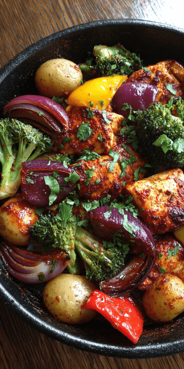 One-Pan Chicken and Veggies served warm with cozy spices