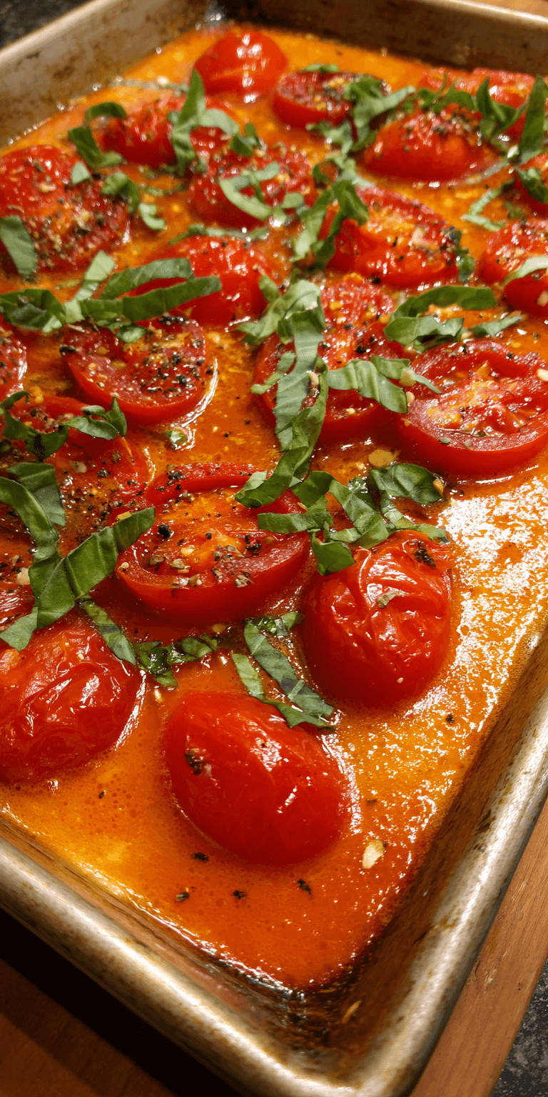 Roasted Tomato Basil Soup served warm with cozy spices