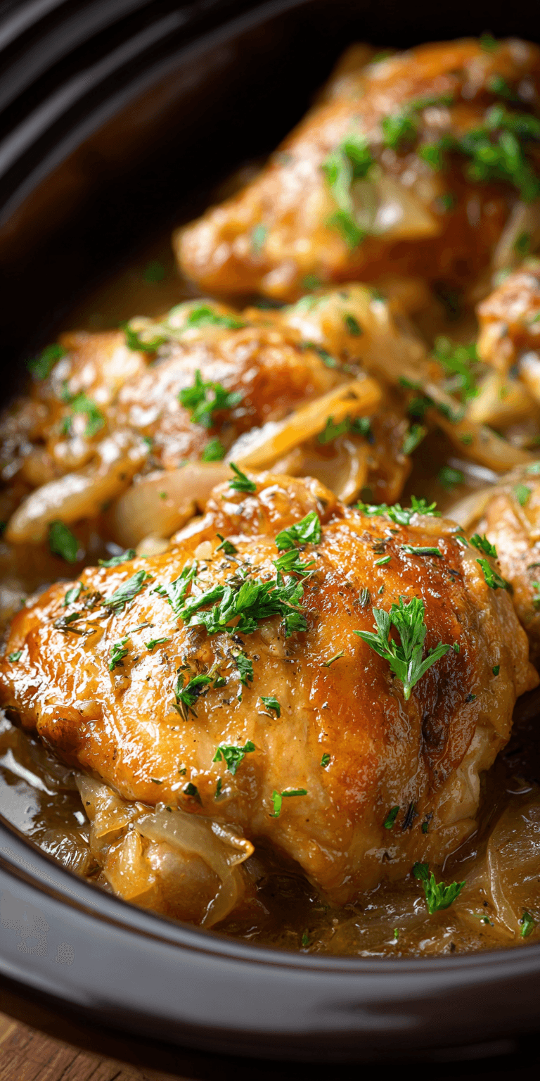 Slow Cooker Chicken and Gravy served warm with cozy spices