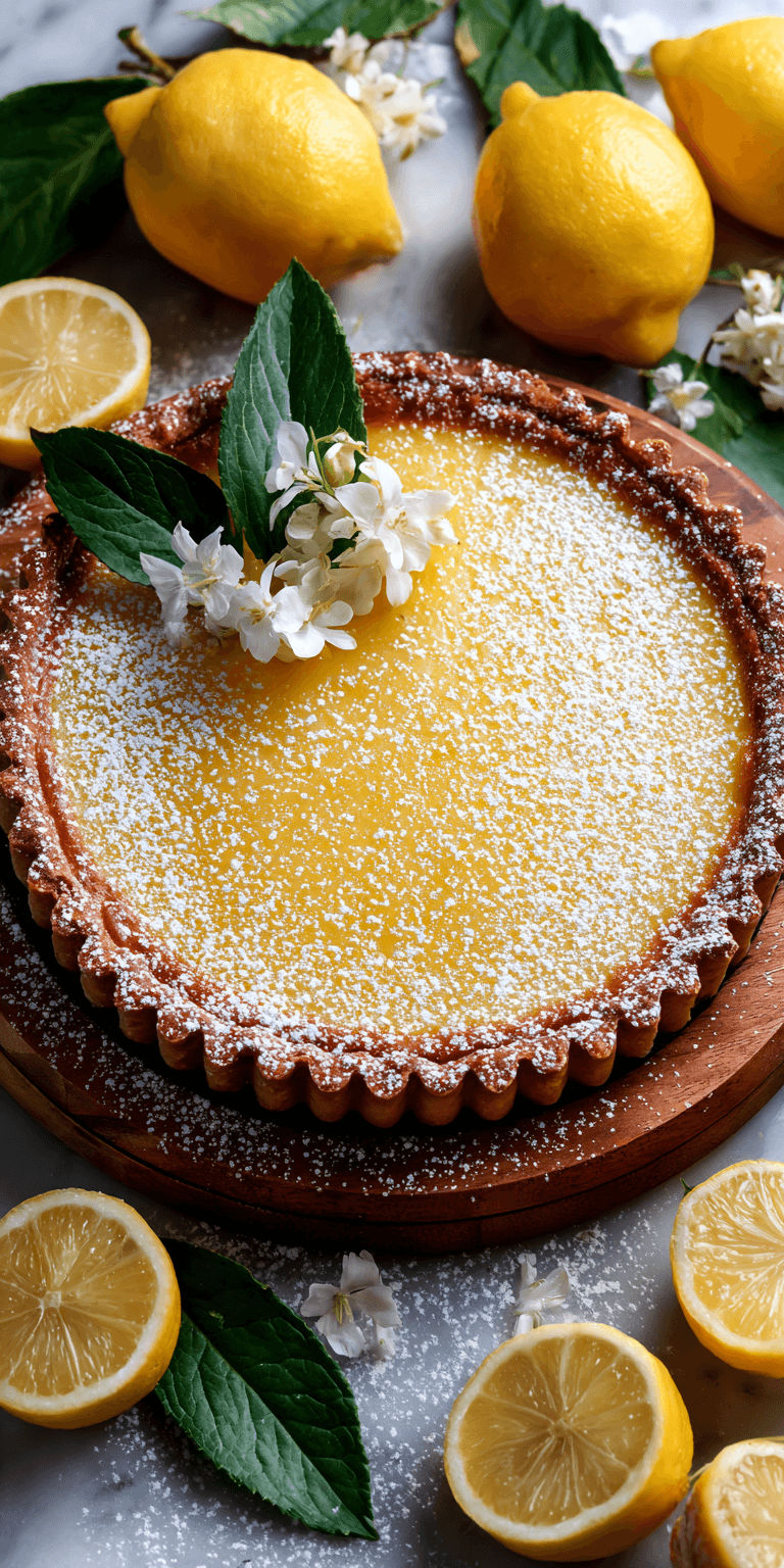 The Best Lemon Tart served warm with cozy spices