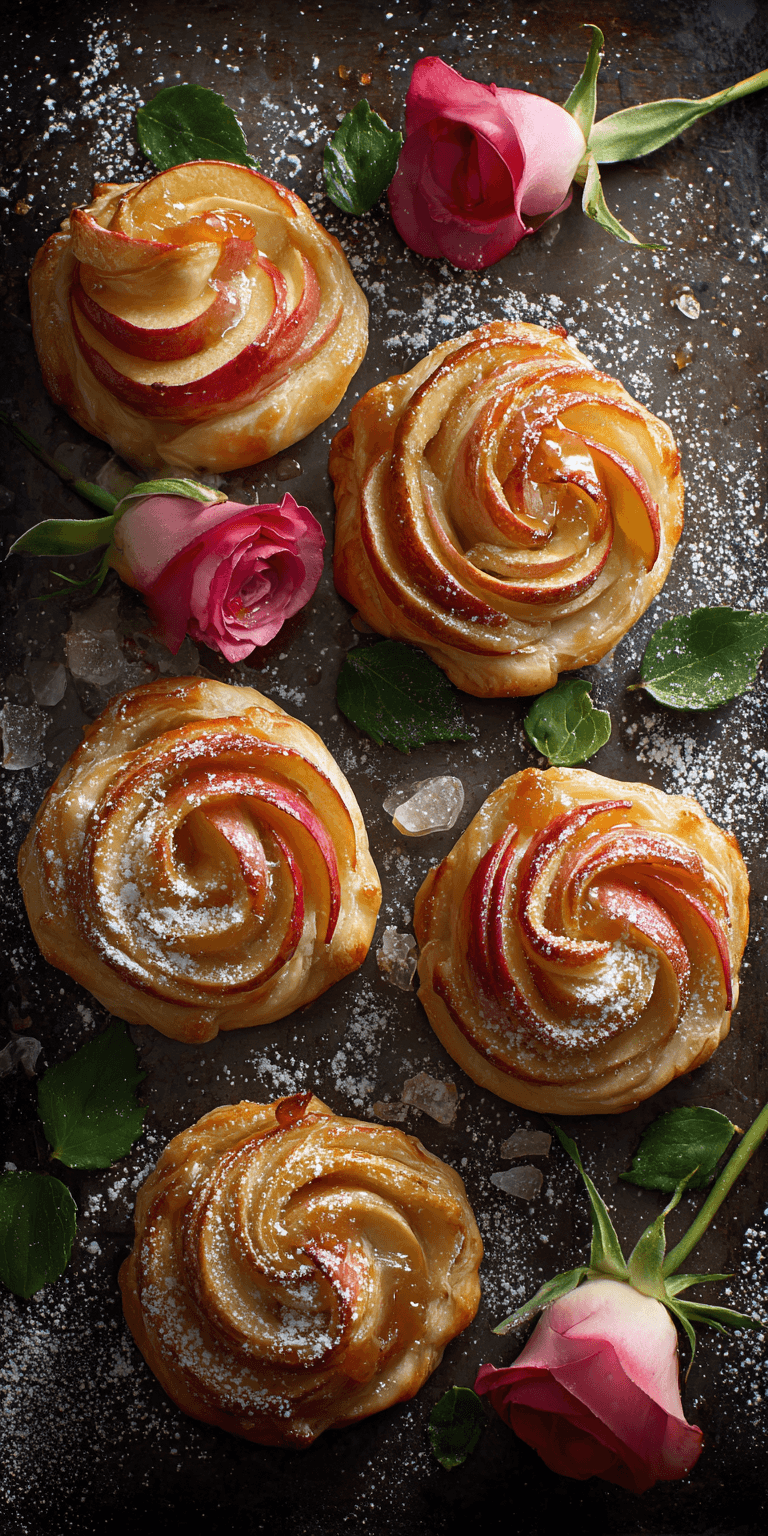 Apple Rose Pastry served warm with cozy spices