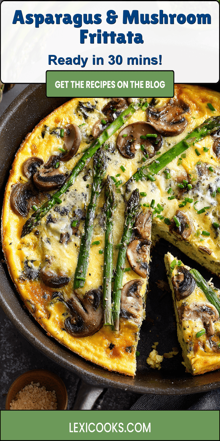 Asparagus & Mushroom Frittata served warm with cozy spices