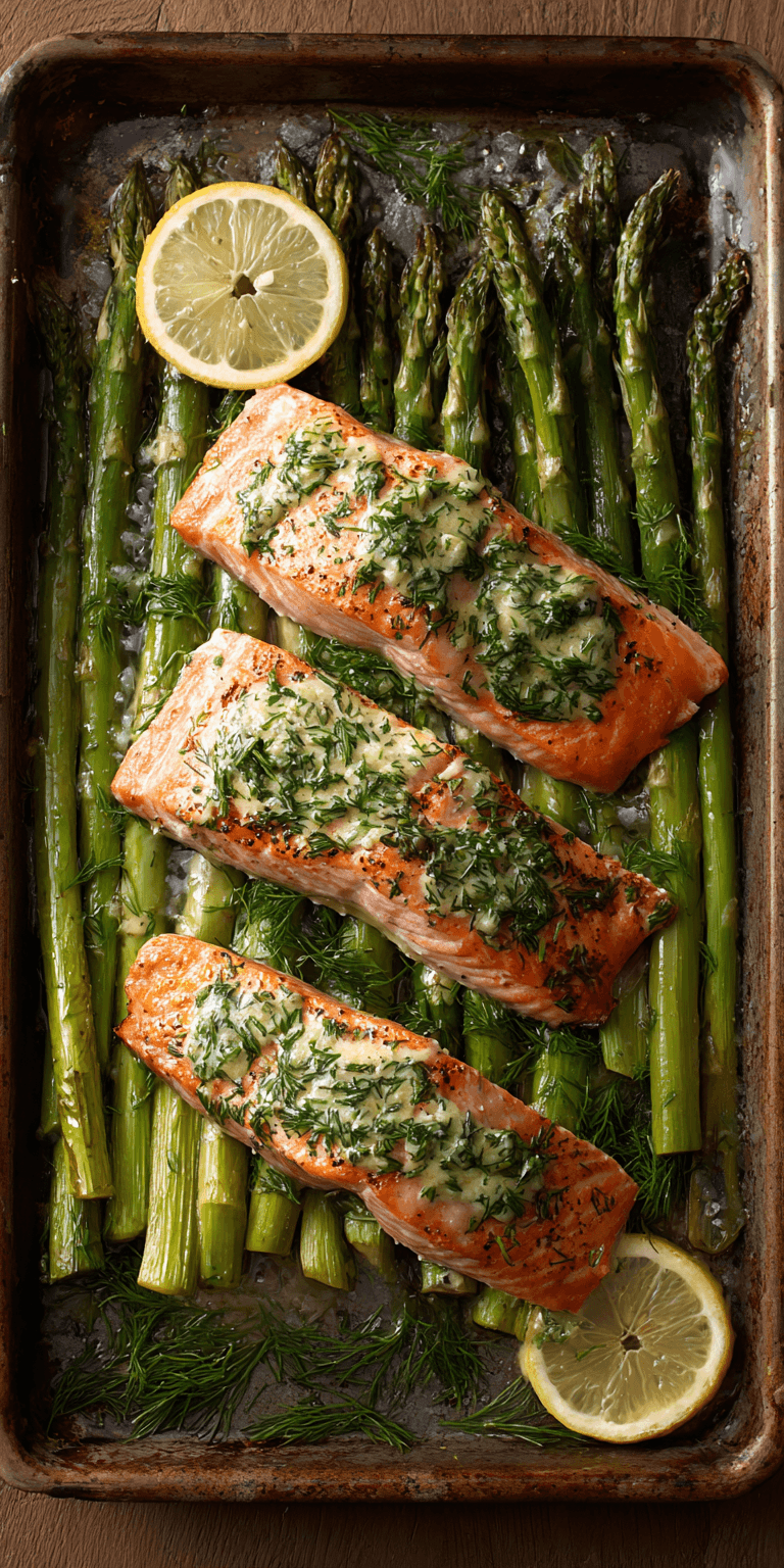 Baked Salmon with Asparagus Seafood served warm with cozy spices