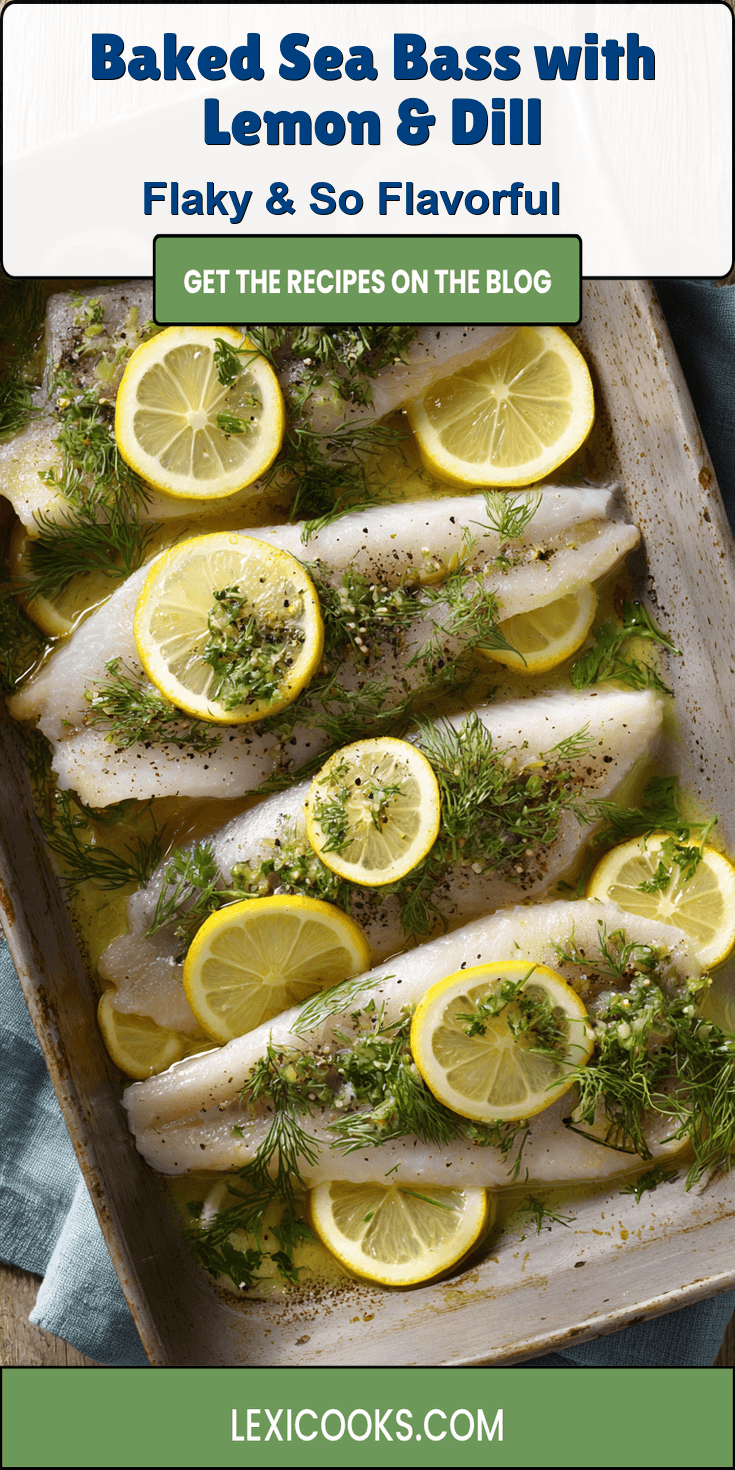 Baked Sea Bass with Lemon & Dill served warm with cozy spices
