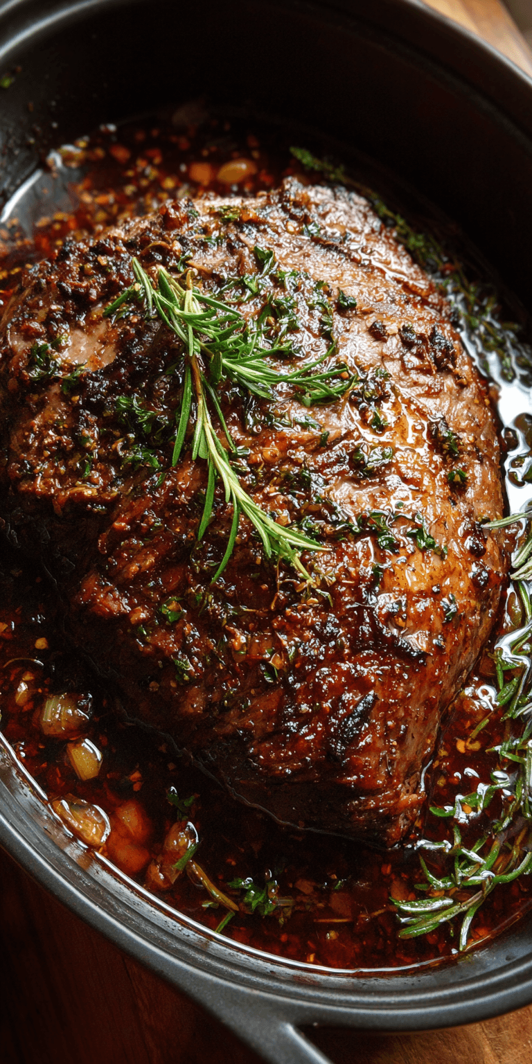 Balsamic Glazed Corned Beef served warm with cozy spices