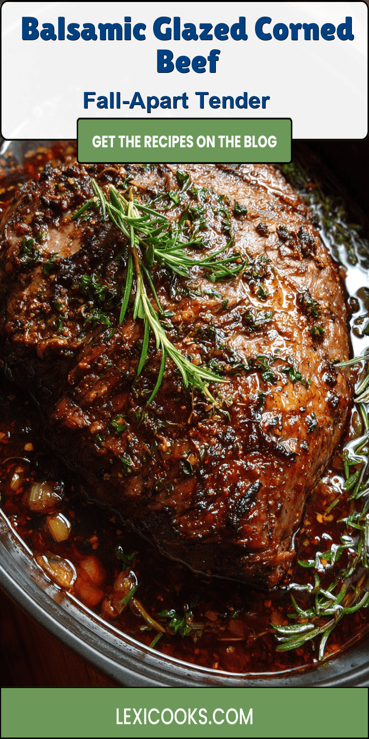 Balsamic Glazed Corned Beef served warm with cozy spices