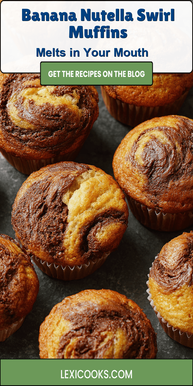 Banana Nutella Swirl Muffins served warm with cozy spices