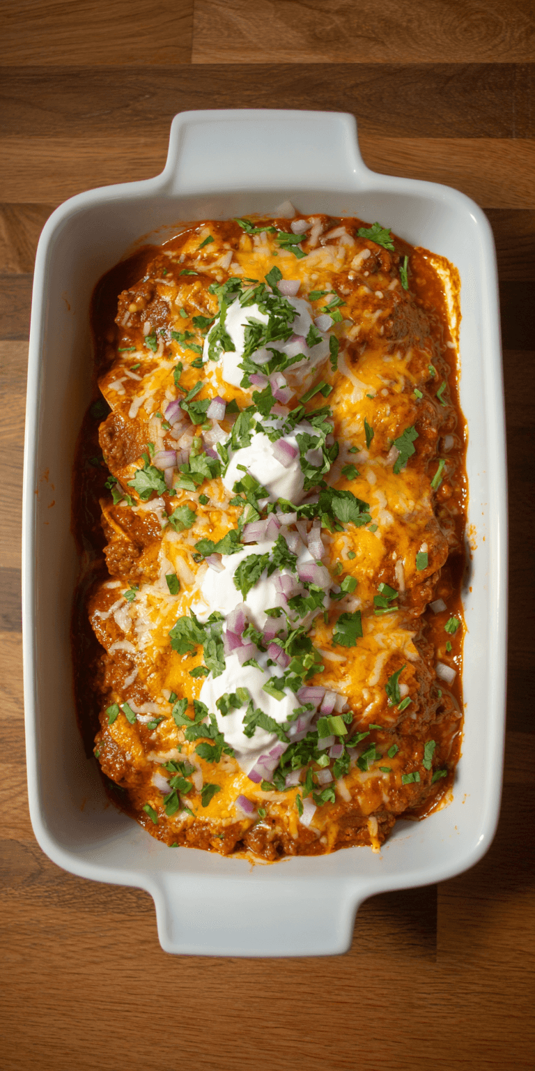 Beef Enchiladas Quick Dinner served warm with cozy spices