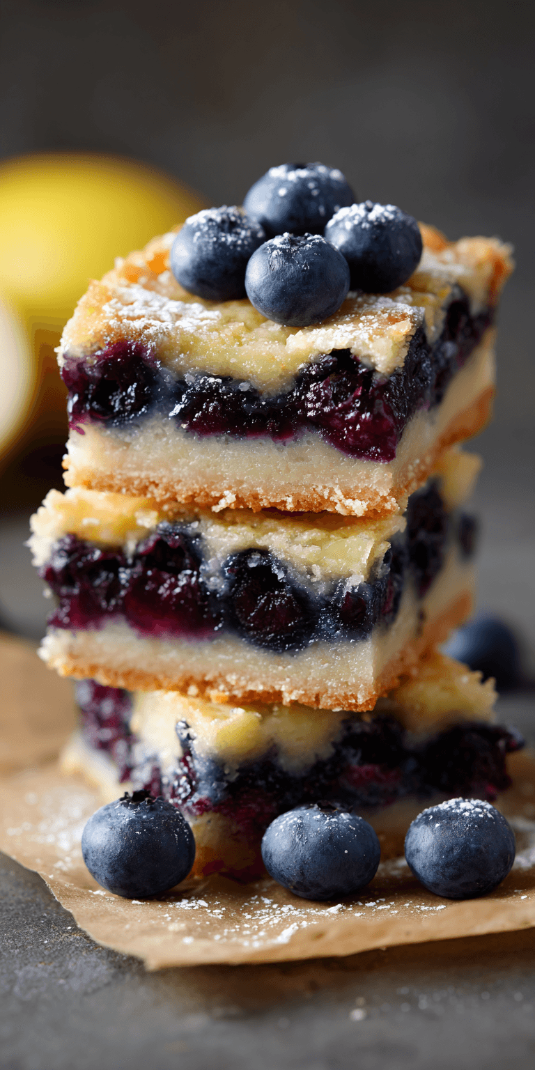 Blueberry Lemon Zest Bars served warm with cozy spices