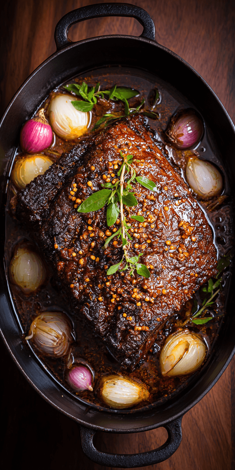 Brown Sugar Crusted Corned Beef served warm with cozy spices