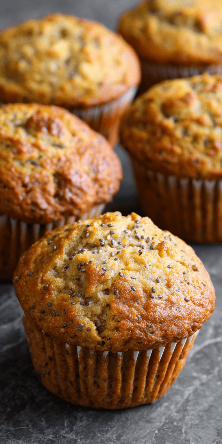 Chia Seed Banana Muffins served warm with cozy spices
