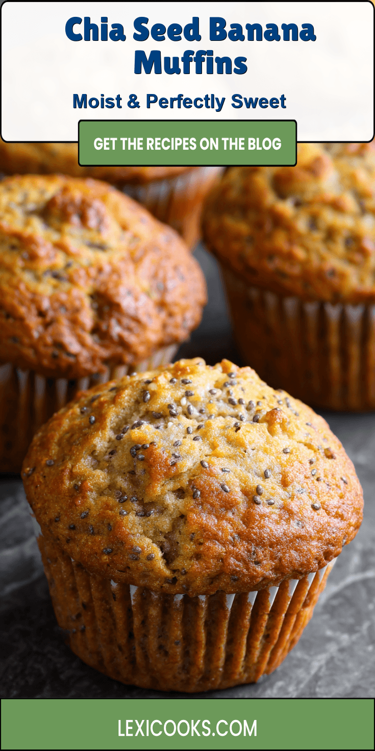 Chia Seed Banana Muffins served warm with cozy spices