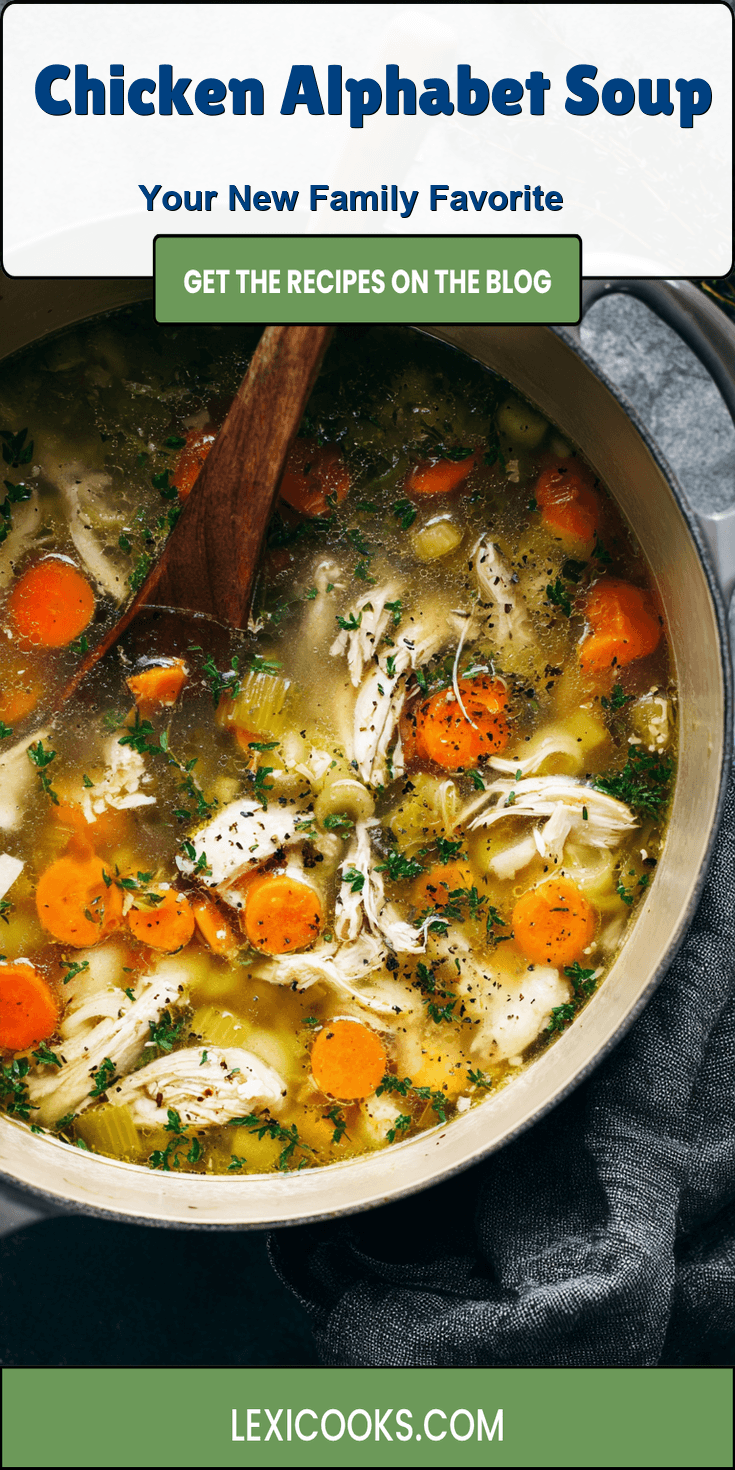 Chicken Alphabet Soup served warm with cozy spices