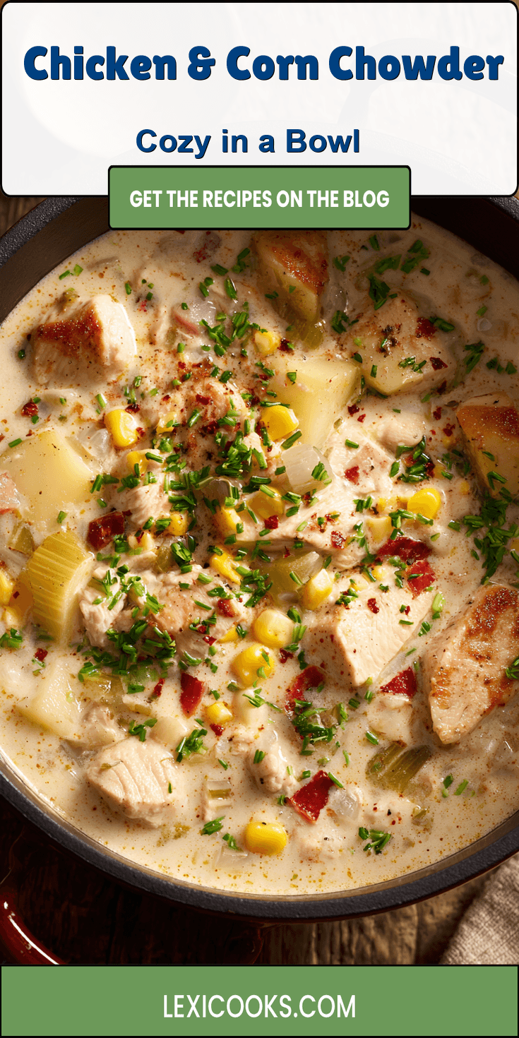 Chicken & Corn Chowder served warm with cozy spices