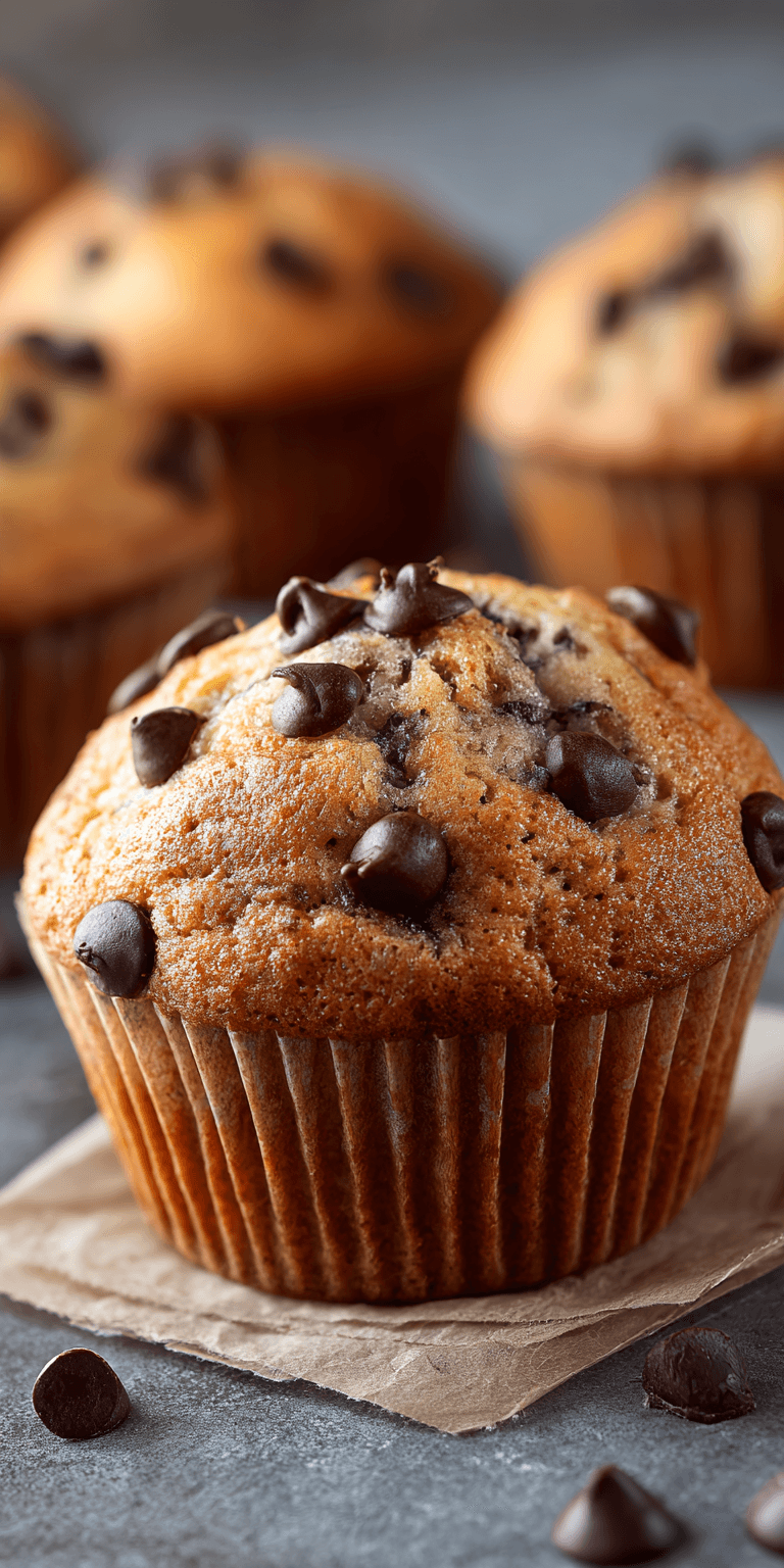 Chocolate Chip Banana Muffins served warm with cozy spices