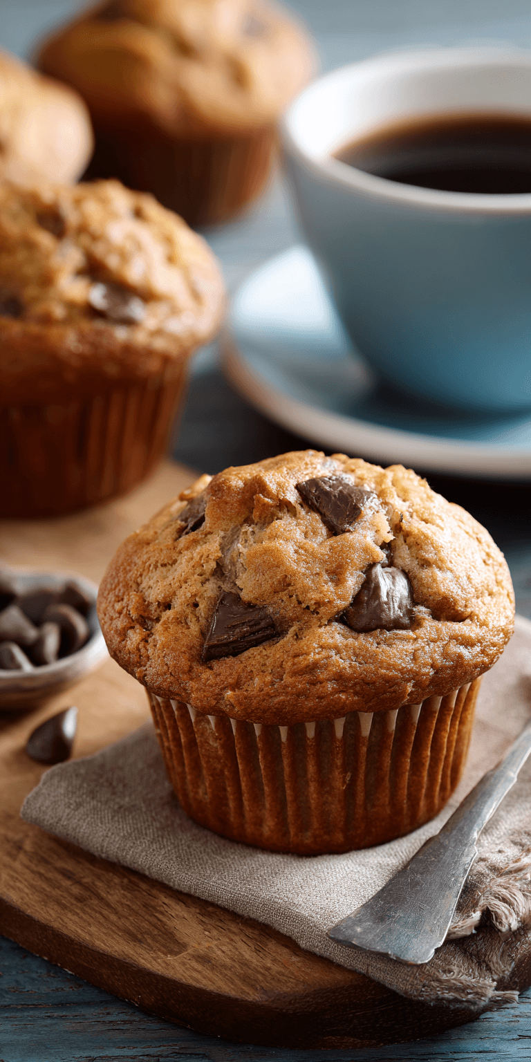 Chunky Monkey Banana Muffins served warm with cozy spices