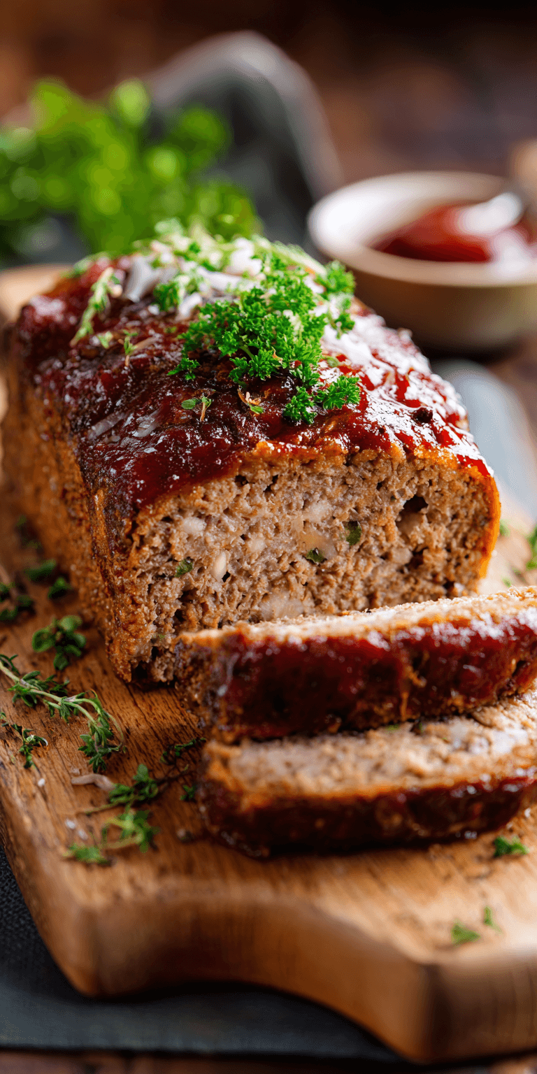 Classic Meatloaf Easy Dinner Ideas served warm with cozy spices