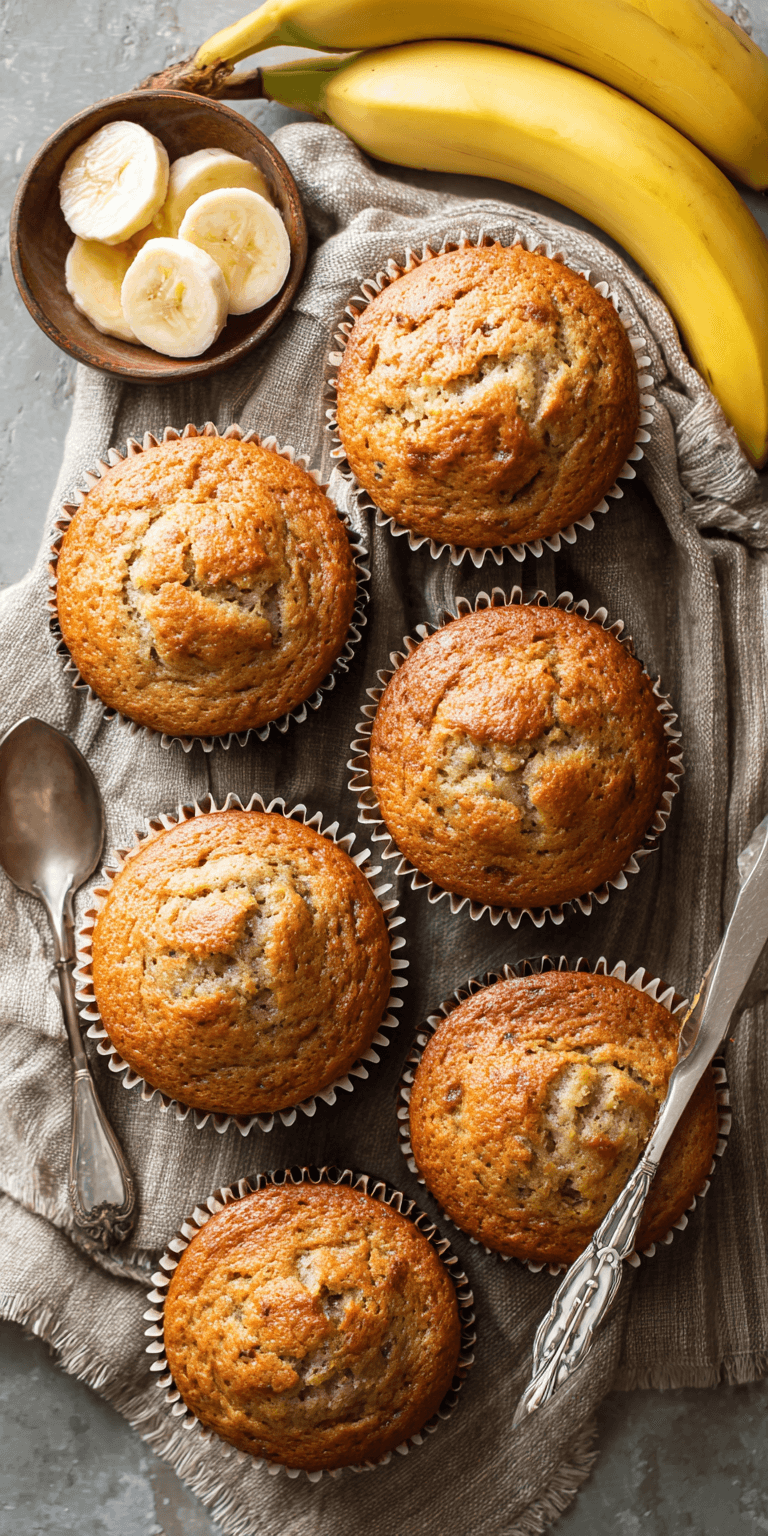 Classic Moist Banana Bread Muffins served warm with cozy spices
