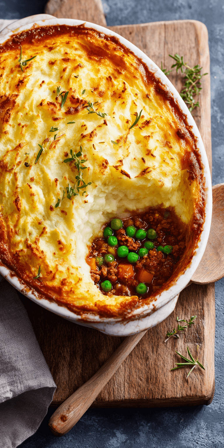 Classic Shepherd's Pie Easy Dinner Ideas served warm with cozy spices