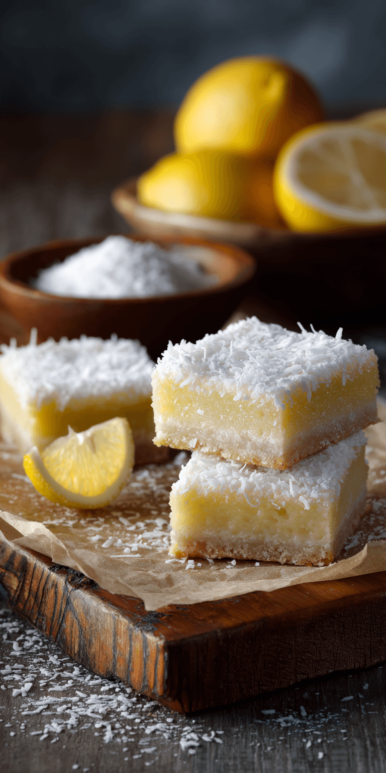 Coconut Lemon Cream Bars served warm with cozy spices