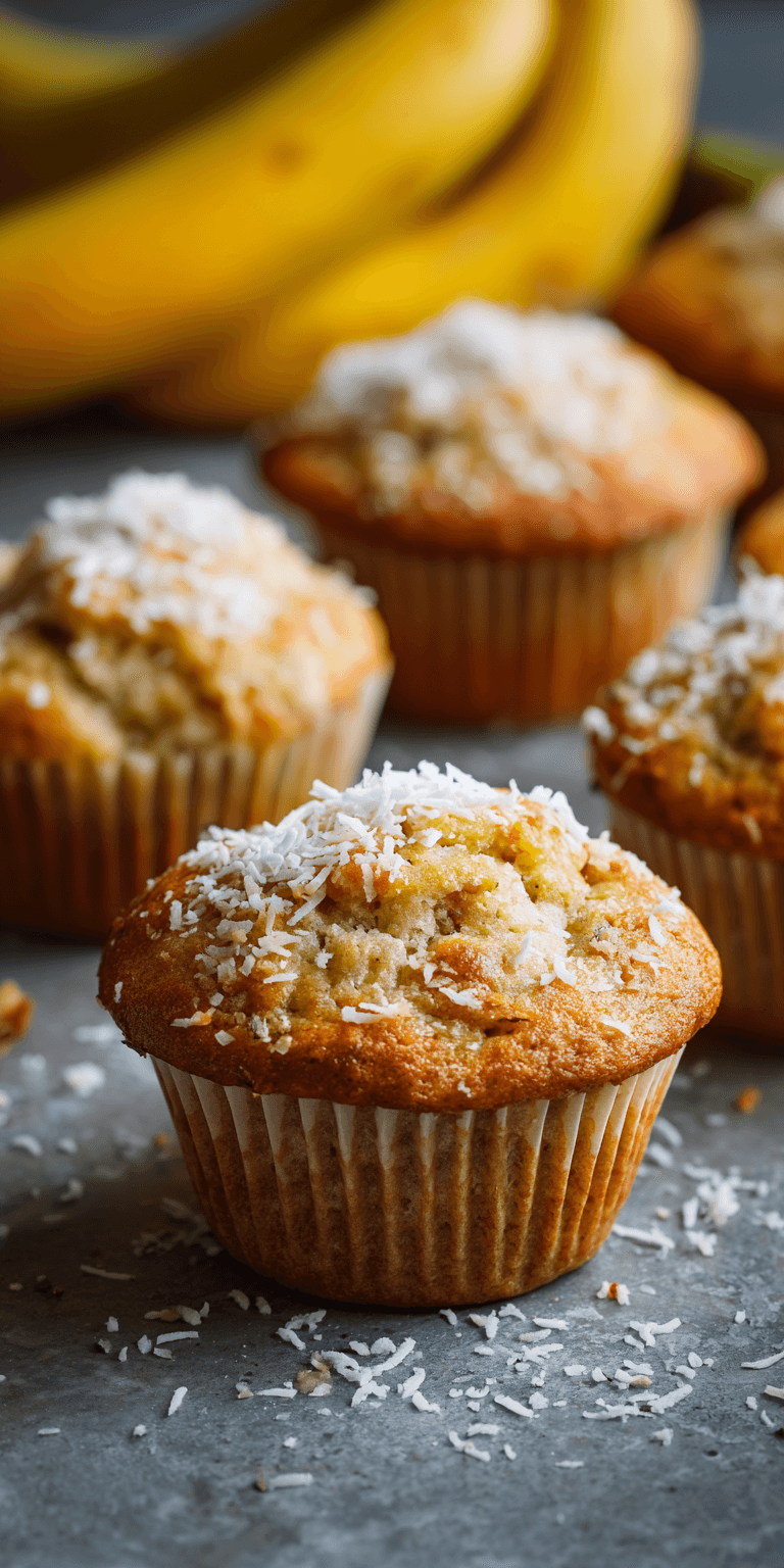 Coconut Lime Tropical Banana Muffins served warm with cozy spices
