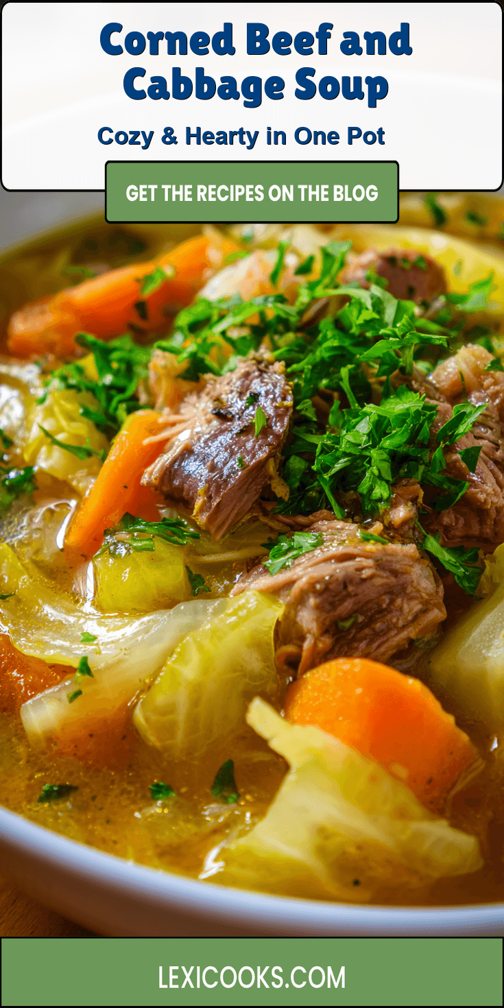 Corned Beef and Cabbage Soup served warm with cozy spices