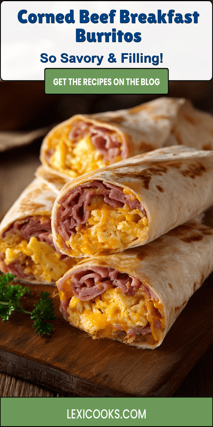 Corned Beef Breakfast Burritos served warm with cozy spices