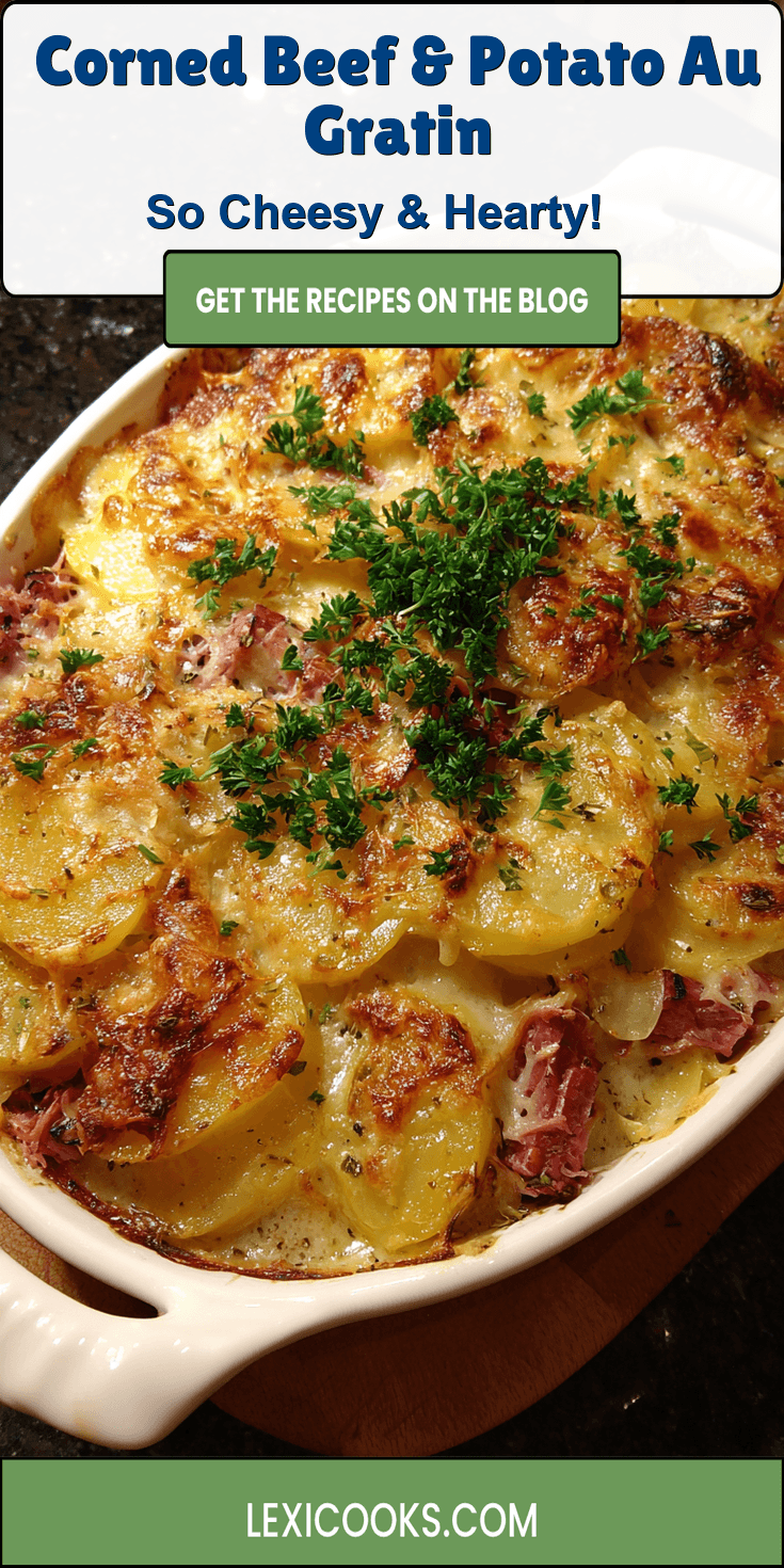 Corned Beef & Potato Au Gratin served warm with cozy spices