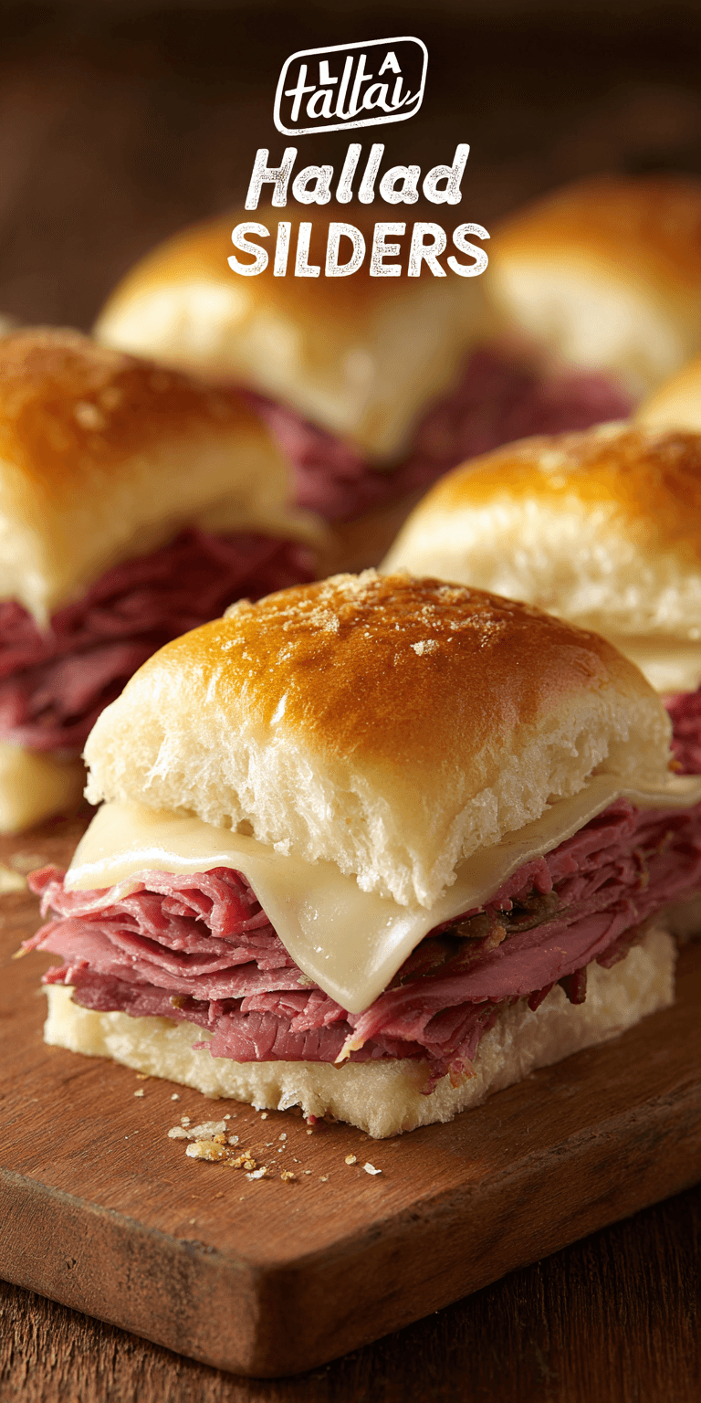 Corned Beef Sliders with Swiss served warm with cozy spices
