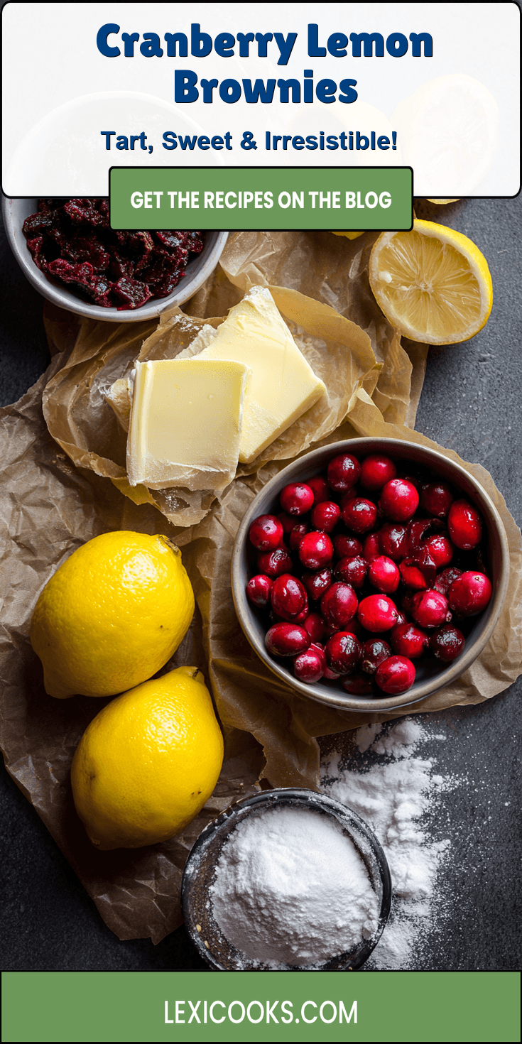 Cranberry Lemon Brownies served warm with cozy spices