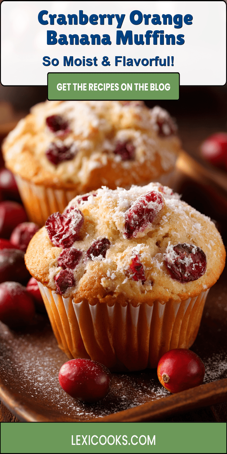Cranberry Orange Banana Muffins served warm with cozy spices