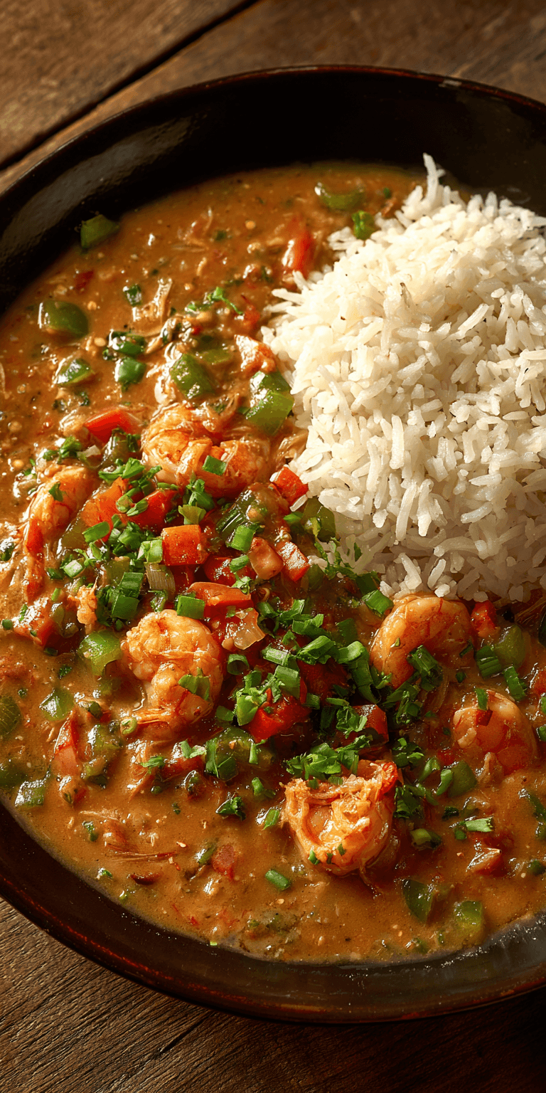 Crawfish Etouffee Cajun Seafood served warm with cozy spices