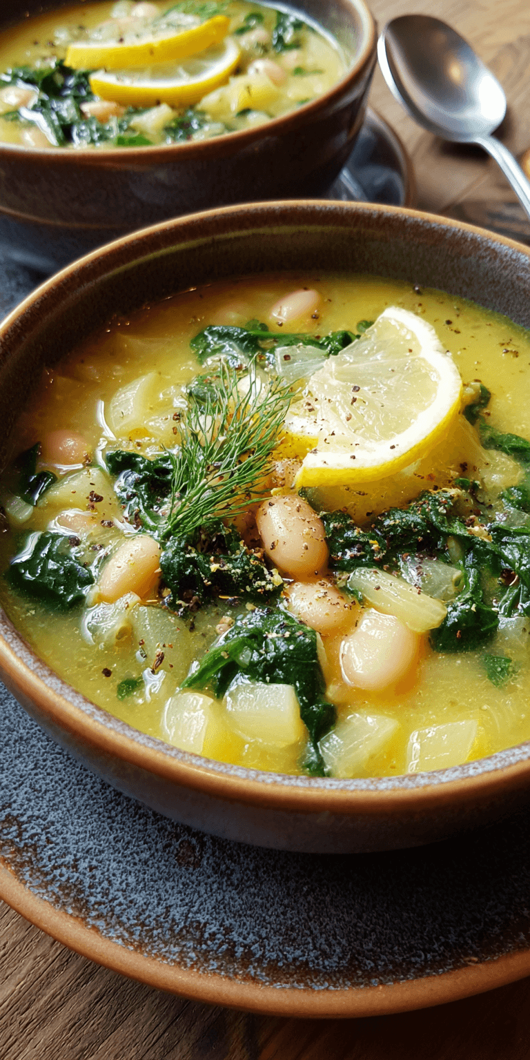 Creamy Lemon Spinach Soup served warm with cozy spices