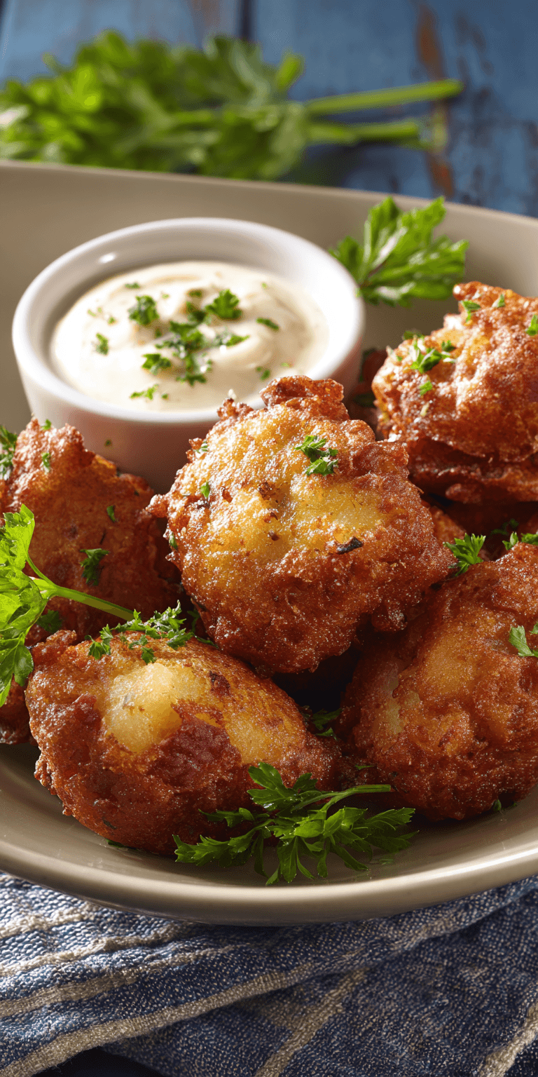 Crispy Corned Beef Fritters served warm with cozy spices