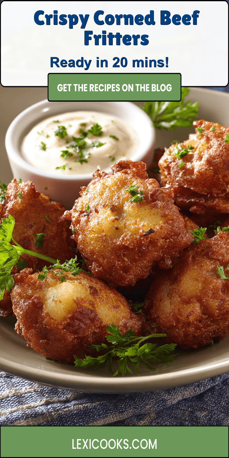 Crispy Corned Beef Fritters served warm with cozy spices