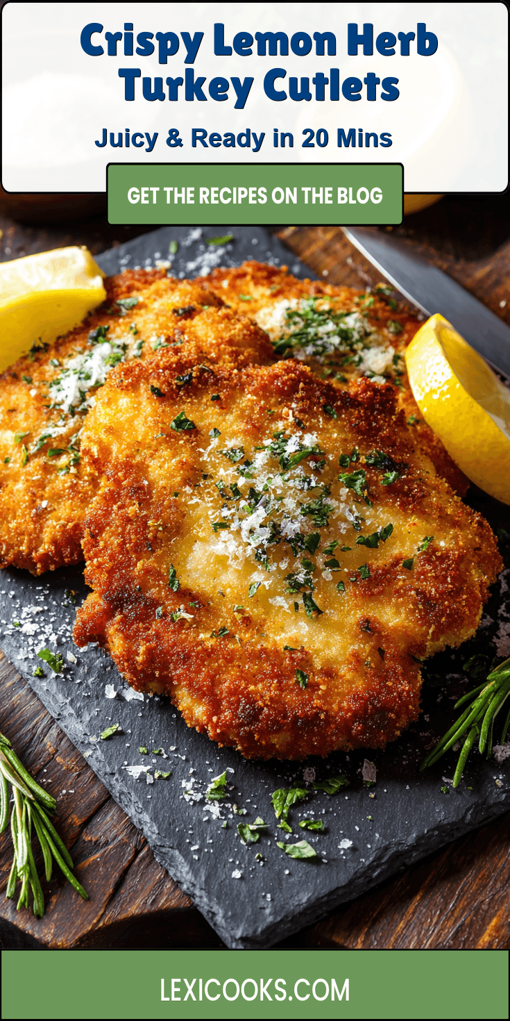 Crispy Lemon Herb Turkey Cutlets served warm with cozy spices