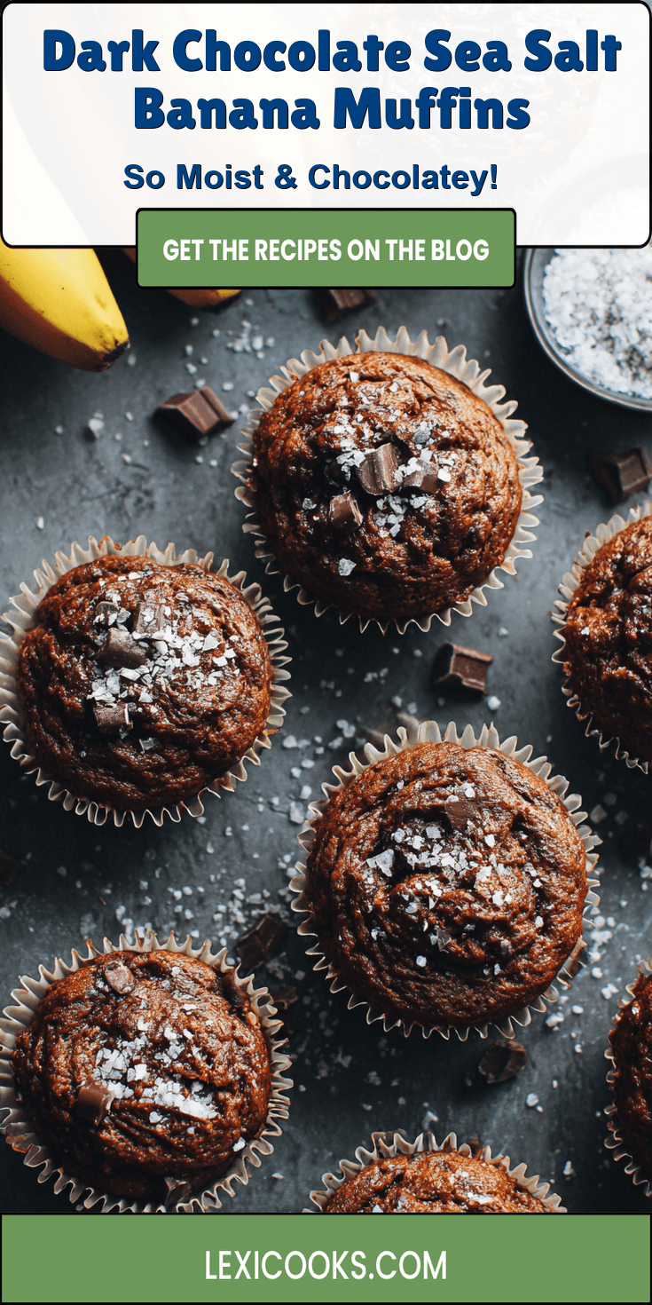 Dark Chocolate Sea Salt Banana Muffins served warm with cozy spices