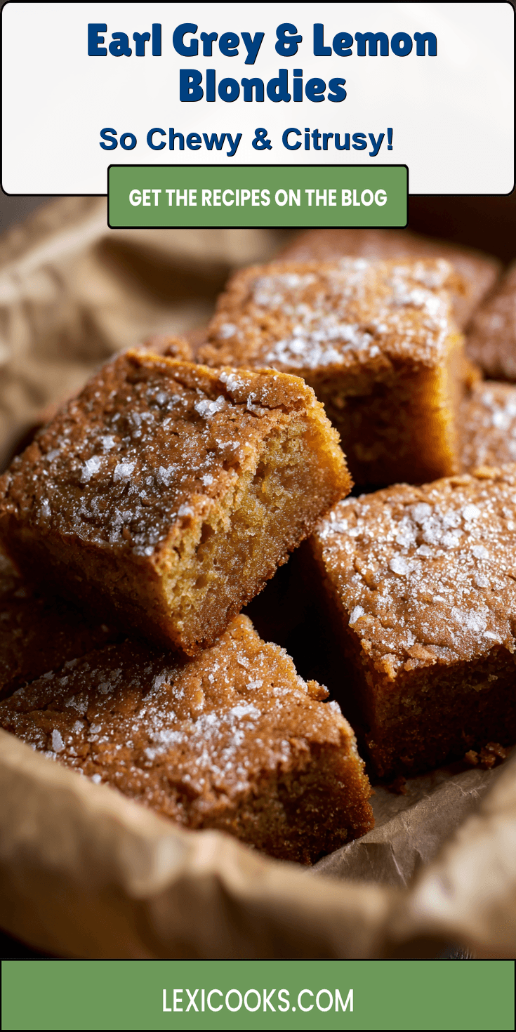Earl Grey & Lemon Blondies served warm with cozy spices
