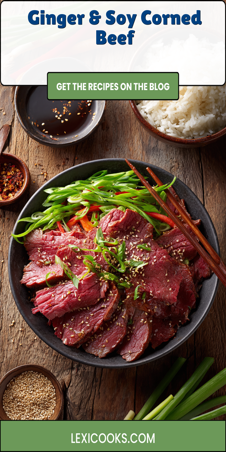 Ginger & Soy Corned Beef served warm with cozy spices