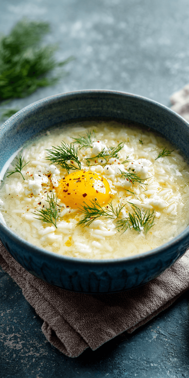 Greek Egg-Lemon Soup served warm with cozy spices